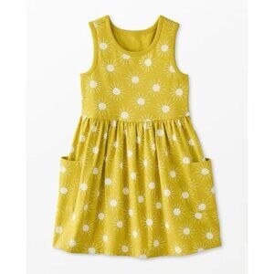 Hanna Andersson Girls Dress Sleeveless w/ Pockets Yellow Sun Print